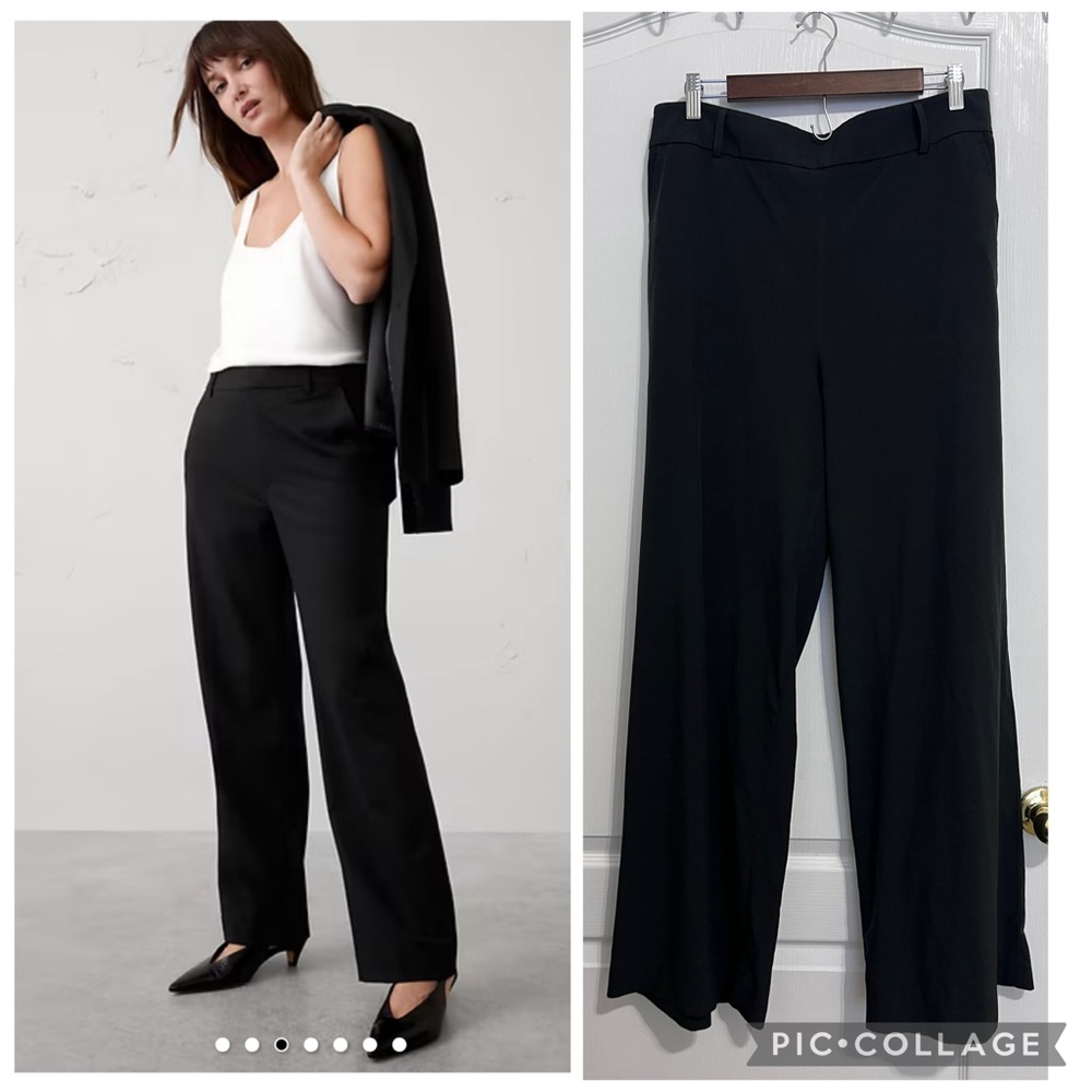 Banana republic Classic Black Wide Leg Dress Pants size L